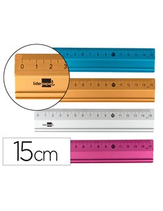 Regle liderpapel aluminium graduee 15 cm.