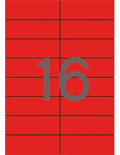 Étiquettes rouges permanentes Apli 105,0 x 37,0 mm, 20 feuilles