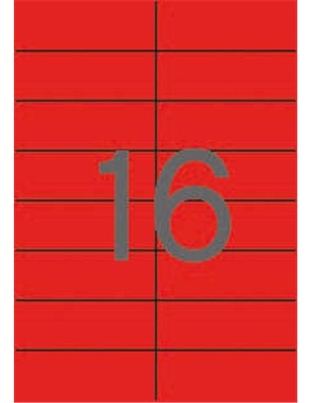 Étiquettes rouges permanentes Apli 105,0 x 37,0 mm, 20 feuilles