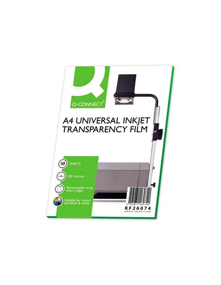 Transparent q-connect économique ohp imprimante jet encre format a4 bande détachable boîte 50 unités.