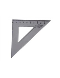 Equerre faibo plastique incolore 45 hypotenuse 16 cm.