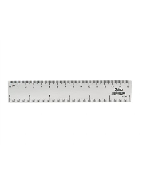 Regle liderpapel plastique cristal 15 cm.