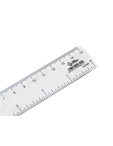 Regle liderpapel plastique cristal 15 cm.