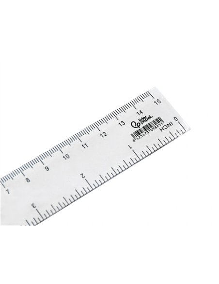 Regle liderpapel plastique cristal 15 cm.