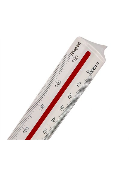 Regle a echelles maped abs 1couleur sur chaque face etui de protection1/500 - 1/1000 - 1/1250 - 1/1500 - 1/2000 -.