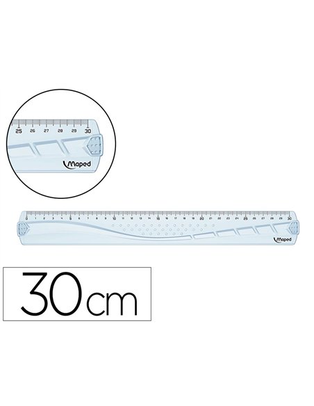 Regle plate maped geometric en plastique recycle sachet individuel 30cm.