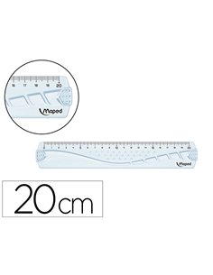 Regle plate maped geometric en plastique recycle sachet individuel 20cm.