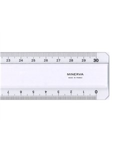 Regle plate tripe decimetr s minerva 2 biseaux 30 cm.