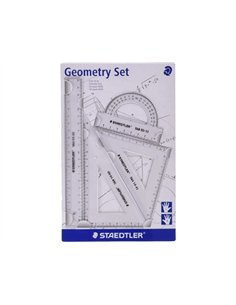 Set de géometrie staedtler mars 569 gauchers et droitiers avec règle 20cm rapporteur équerres 60 et 45 degrés.
