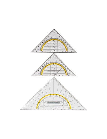 Équerre géométrie liderpapel graduée longueur côté majeur 50cm dimension hypoténuse 16cm plastique sans préhension fixe.