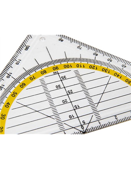 Équerre géométrie liderpapel graduée longueur côté majeur 50cm dimension hypoténuse 16cm plastique sans préhension fixe.