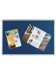 Tableau q-connect affichage mural cadre aluminium feutrine fond bleu accessoires fixation inclus 120x90x3cm. 2