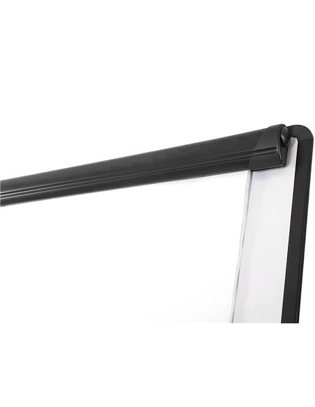 Chevalet conférence q-connect tableau magnétique 70x100cm cadre aluminium pince bloc papier auget porte-marqueurs roues.