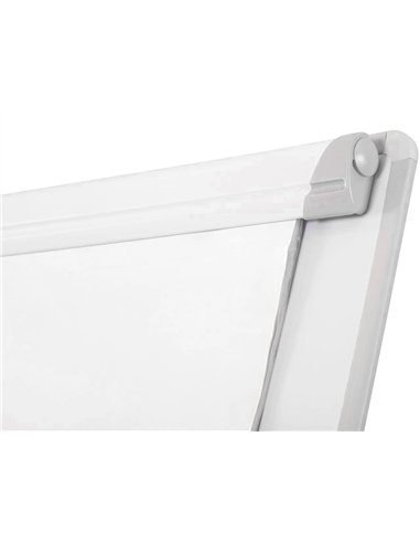 Chevalet conférence q-connect tableau laminé 70x100cm cadre plastique pince bloc papier auget porte-marqueurs.