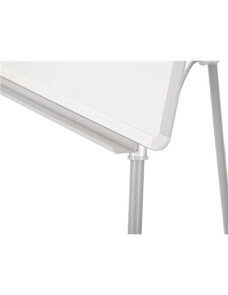 Chevalet conférence q-connect tableau laminé 70x100cm cadre plastique pince bloc papier auget porte-marqueurs.