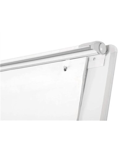 Chevalet conférence q-connect tableau laminé 85x60cm cadre plastique pince bloc papier auget porte-marqueurs.