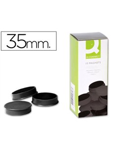 Aimant q-connect diamètre 35mm affichage signalisation toutes surfaces métalliques coloris noir boîte 10 unités.