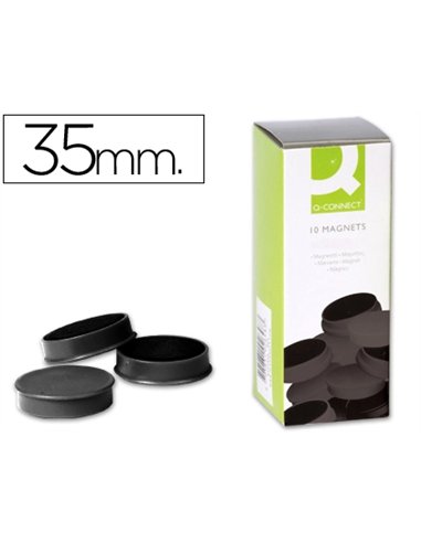 Aimant q-connect diamètre 35mm affichage signalisation toutes surfaces métalliques coloris noir boîte 10 unités.