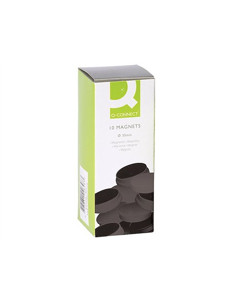 Aimant q-connect diamètre 35mm affichage signalisation toutes surfaces métalliques coloris noir boîte 10 unités.