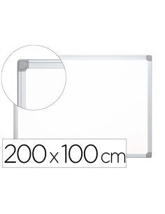 Tableau q-connect laqué magnétique cadre aluminium idéal collèges bureaux inclus accessoires fixation mur 200x100cm. 2