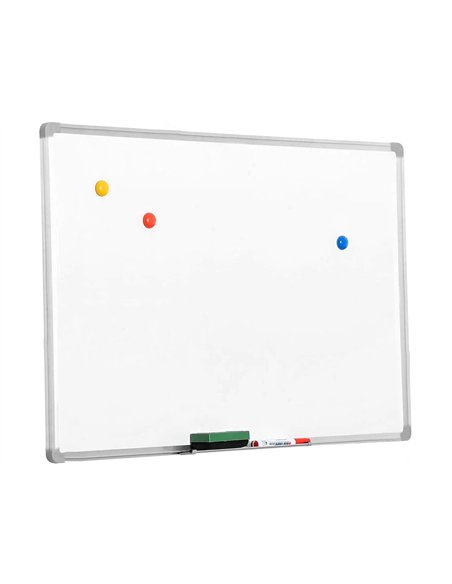 Tableau q-connect laqué magnétique cadre aluminium idéal collèges bureaux inclus accessoires fixation mur 200x100cm.