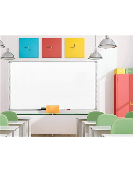 Tableau q-connect laqué magnétique cadre aluminium idéal collèges bureaux inclus accessoires fixation mur 200x100cm.