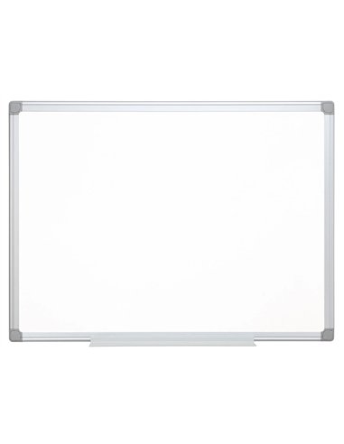 Tableau q-connect laqué magnétique cadre aluminium idéal collèges bureaux inclus accessoires fixation mur 150x100cm.