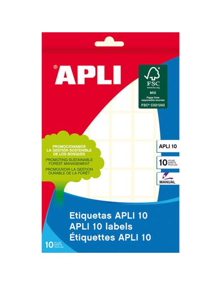 Lot de 420 étiquettes permanentes Apli 16 x 22 mm - Adaptées à l'écriture manuscrite - Couleur blanche