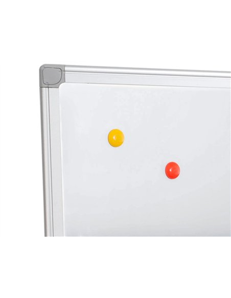 Tableau q-connect laqué magnétique cadre aluminium idéal collèges bureaux inclus accessoires fixation mur 120x90cm.