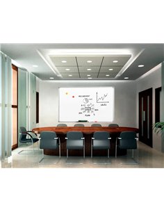 Tableau q-connect laqué magnétique cadre aluminium idéal collèges bureaux inclus accessoires fixation mur 120x90cm.