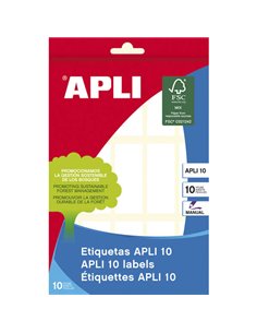 Pack de 150 étiquettes rectangulaires Apli 20 x 50 mm - 10 planches de 15 étiquettes - Adhésif permanent - Bords arrondis - Idéa
