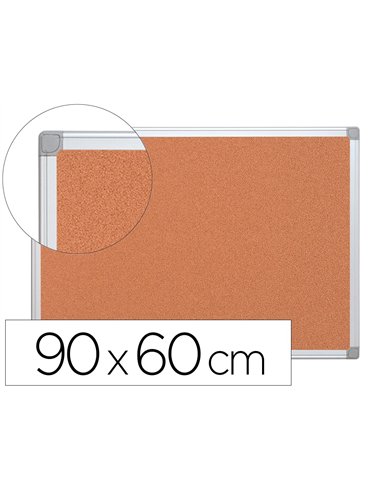 Tableau liège q-connect mural cadre aluminium résistance humidité accessoires fixation mur 1mm épaisseur 90x60cm.