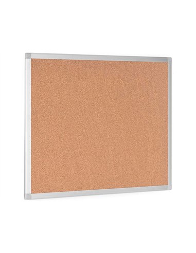 Tableau liège q-connect mural cadre aluminium résistance humidité accessoires fixation mur 1mm épaisseur 90x60cm.