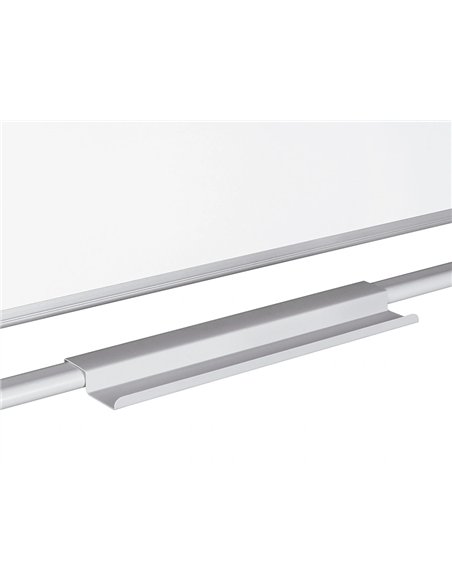 Tableau blanc q-connect à roulettes mélaminé double face pivotant cadre aluminium surface laquée ample auget 120x90cm.