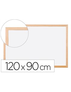 Tableau q-connect mélaminé cadre bois lisse lavable stabilité marqueurs spéciaux accessoires fixation mur 120x90cm.
