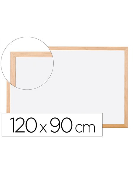 Tableau q-connect mélaminé cadre bois lisse lavable stabilité marqueurs spéciaux accessoires fixation mur 120x90cm.