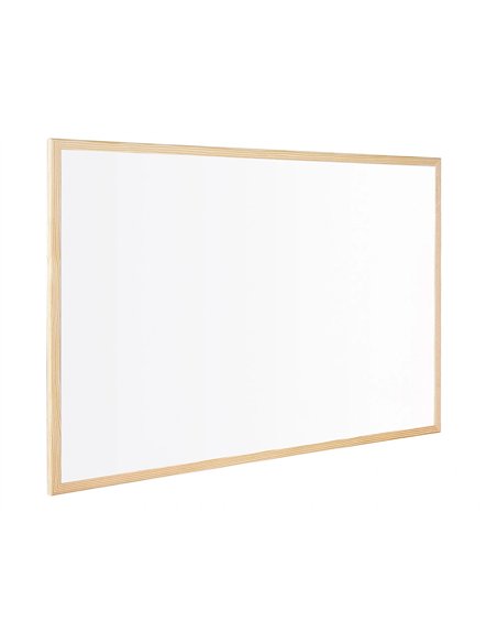 Tableau q-connect mélaminé cadre bois lisse lavable stabilité marqueurs spéciaux accessoires fixation mur 120x90cm.