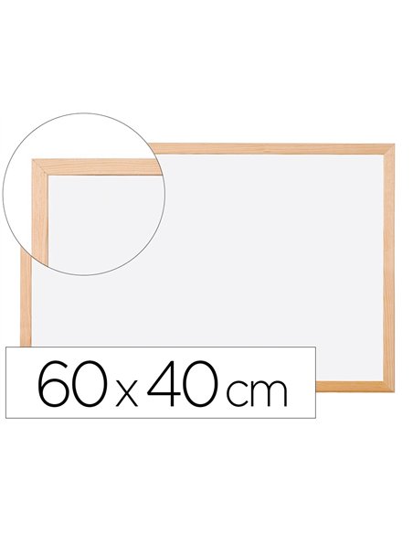 Tableau q-connect mélaminé cadre bois lisse lavable stabilité marqueurs spéciaux accessoires fixation mur 60x40cm.