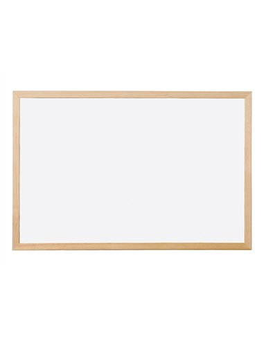 Tableau q-connect mélaminé cadre bois lisse lavable stabilité marqueurs spéciaux accessoires fixation mur 60x40cm.