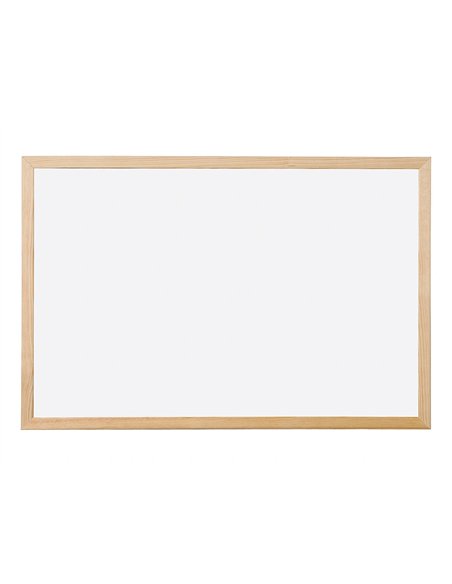 Tableau q-connect mélaminé cadre bois lisse lavable stabilité marqueurs spéciaux accessoires fixation mur 60x40cm.