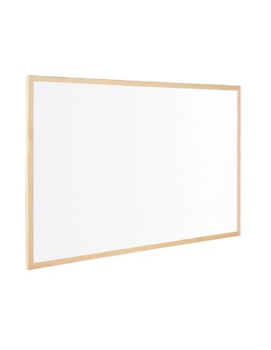 Tableau q-connect mélaminé cadre bois lisse lavable stabilité marqueurs spéciaux accessoires fixation mur 60x40cm.