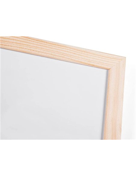 Tableau q-connect mélaminé cadre bois lisse lavable stabilité marqueurs spéciaux accessoires fixation mur 60x40cm.