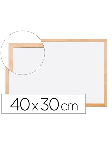 Tableau q-connect mélaminé cadre bois lisse lavable stabilité marqueurs spéciaux accessoires fixation mur 40x30cm.