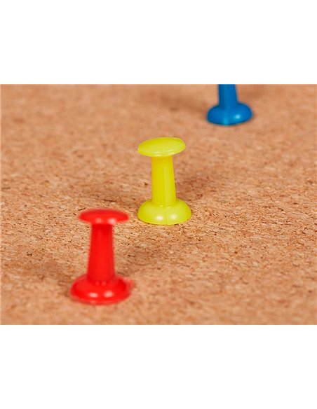 Tableau liège q-connect mural cadre bois pin naturel 2 faces inclus 5 épingles mémo fixation mur épaisseur 1mm 40x30cm.