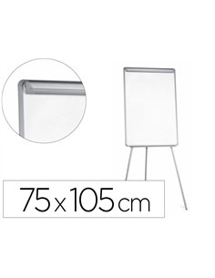 Chevalet conférence q-connect tableau magnétique 70x100cm cadre plastique pince bloc papier auget porte-marqueurs. 2