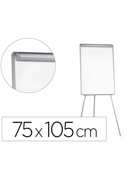 Chevalet conférence q-connect tableau magnétique 70x100cm cadre plastique pince bloc papier auget porte-marqueurs.