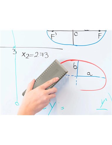 Brosse magnetique q-connect tableau blanc avec rechange de feutre remplacable 15x5,5x4,5cm.