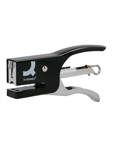 Pince agrafeuse q-connect métal agrafes n.10 résistance capacité agrafage 12f coloris noir.