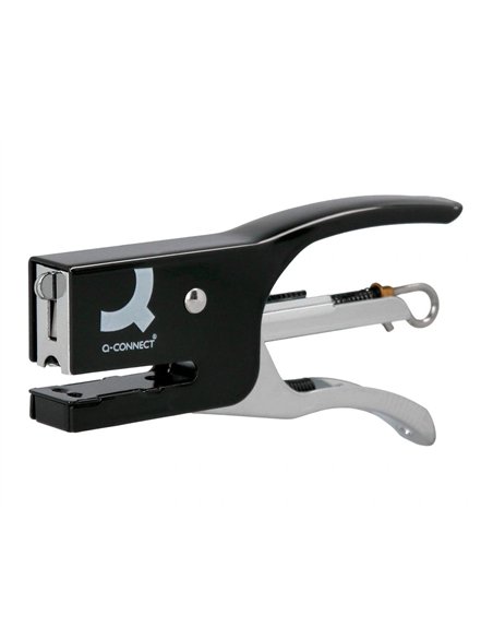 Pince agrafeuse q-connect métal agrafes n.10 résistance capacité agrafage 12f coloris noir.