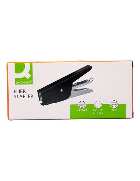 Pince agrafeuse q-connect capacite agrafage 15 feuilles agrafes 21/4.